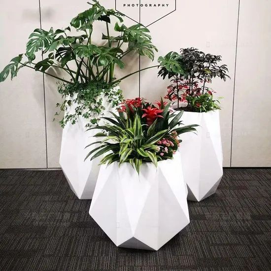 Fiberglass Composite Material Geometric Garden Flower Pots Shape Round Size Medium Origin China Model NO. H183 Trademark - Image 5
