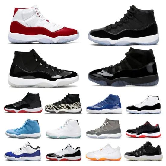 Basketball Shoes Jumpmman Mens 11s Cool Grey Cherry 11 Red Cement White Black Pink Blue Women Outdoor Sneakers Low Womens High Spo - Image 1