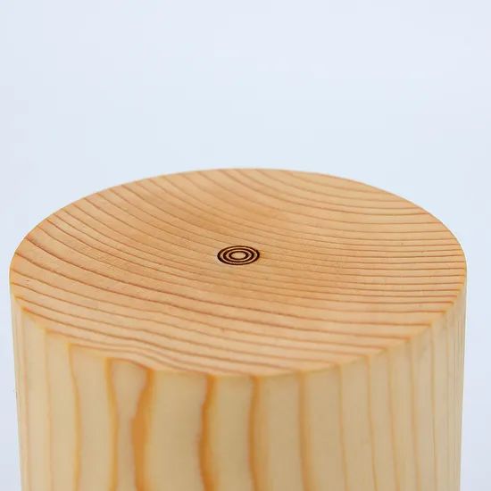 Circular Column Wood LED Mood Night Light Table Decorative Lamp - Image 2