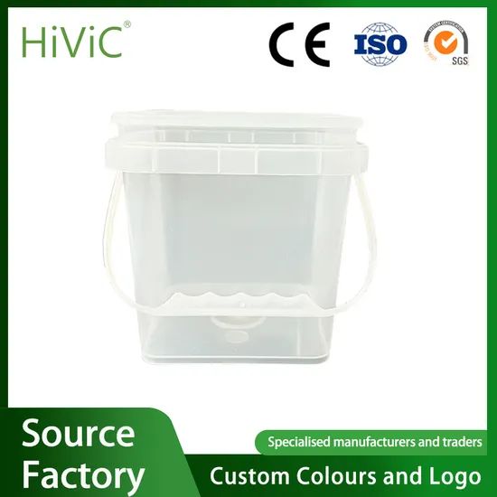 for Sale 1L - 5L Clear Food Grade Container Square Plastic Bucket Pail for Food Packing Custom Logo Colors - Image 5