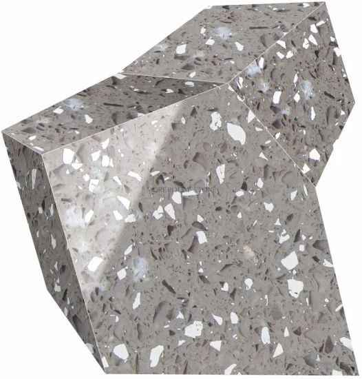 Engineered Stone Kitchen Countertops Design Big Crystal Grey Quartz Stone - Image 6