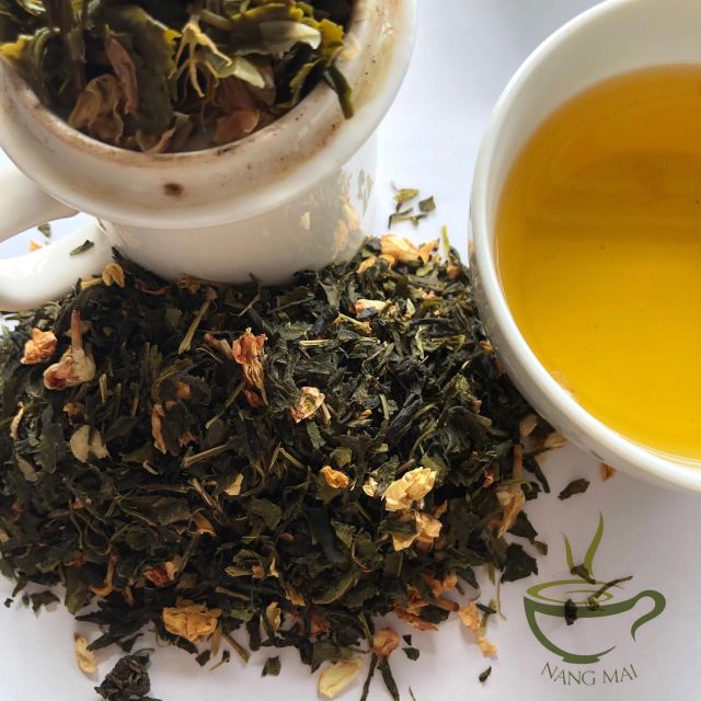 Premium Organic Jasmine Petal Infused Green Tea AA Grade Gap Certified Loose Leaf Floral Green Tea Blend, Delicately Scented Fresh Jasmine Aroma, Bulk Box Export Packaging, Smooth Assam-Inspired Taste for Daily Wellness & Refreshment - Image 3