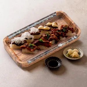Versatile Acacia Wood Serving Tray with Customized Resin Patterns - Image 5