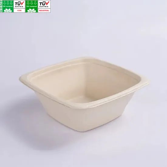 100 Biodegradable Square Rectangle Deep Bowl Salad Rectangular Bagasse Bowls - Image 3