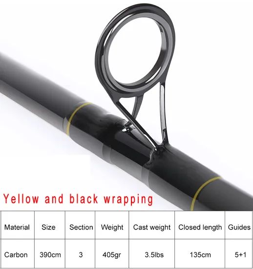 Customized Carbon Fiber 3 Section Carp Fishing Rod MOQ 200 OEM Yes Action F Section 3 Size 3.9m Power Fast Origin China Model NO. - Image 2