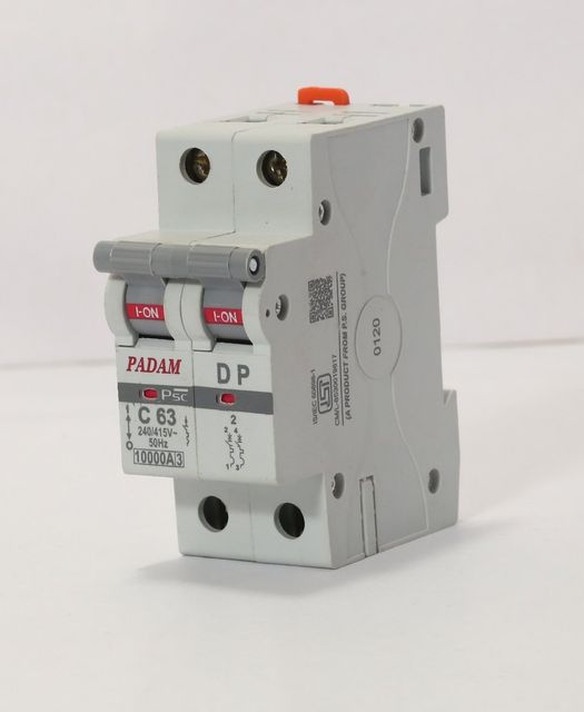 63A Double Pole (DP) MCB, 220V No Of Pole 2 Rated Current 63A Service Life Longer Power/Voltage (V) 220V Thermal Capability - Image 1