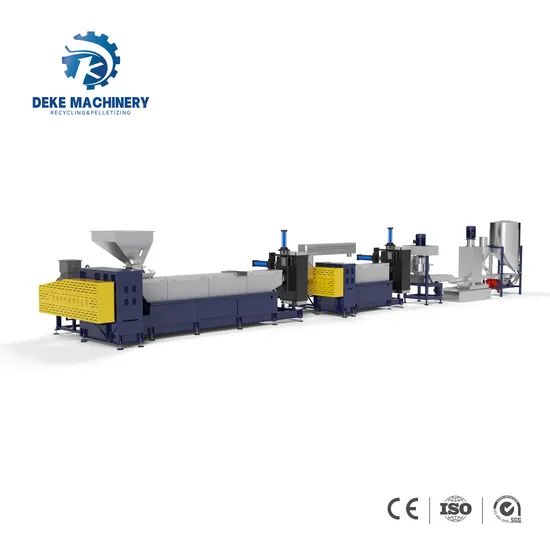 HDPE Flakes Plastic Recycling Machine for Two Stage Single Screw Water Ring Die Face Plastic Granulator Pelletizing Line - Image 2