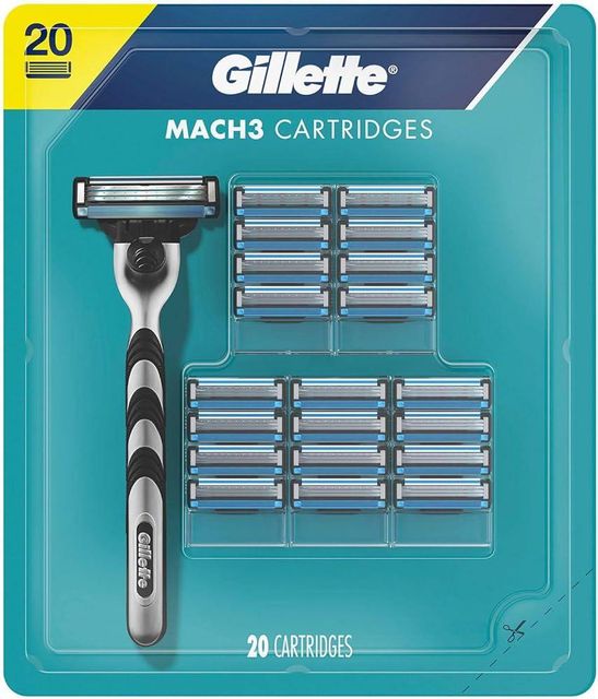 Gillette Mach3 Men's Razor Blades Glide, 12 Blade Refills For Sale - Image 4