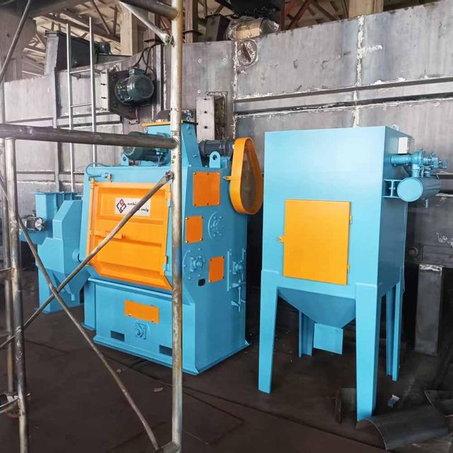 Tumble Belt Shot Blasting Machine to India / Q326 / 200kg / Crawler Type / Rubber Belt - Image 4
