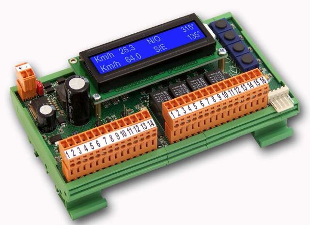 ANTC-09 Wind Multifunction Indicator for Industrial Digital Inputs 2 Analogue Inputs 2 Speed 25.3-64.0 km/hr Alarm Contacts - Image 1