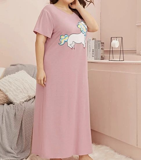 Cartoon Night Wear Sexy Night Dresses Women Pajamas Sleepwear Nightgowns Plus Size Unicorn Print Women Night Dress - Image 4