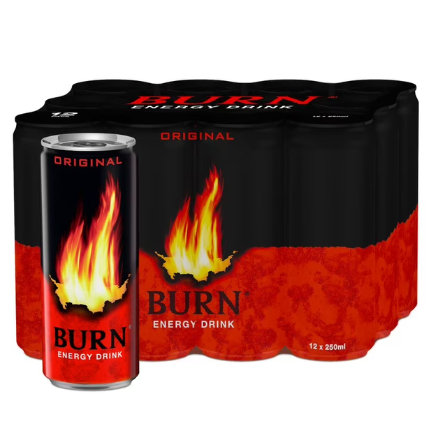 Burn Energy Drink 250ml Carbonated Energy Beverage Ready to Drink - Image 1