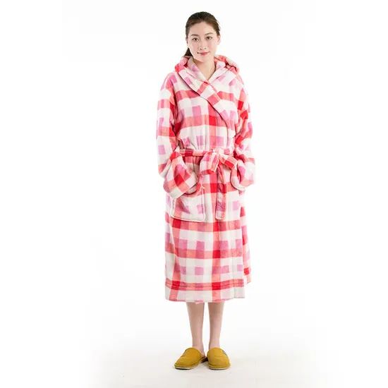 Hooded Terry Cloth Robes Women's Bathrobe Sleepwear 100% Cotton Nightgown Pajama - Image 1