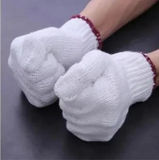 Labour White Cotton Knitted Safety Work Gloves Color White Length Medium Origin Shandong Model NO. STY008 Size - Image 6