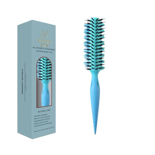 AIRMEI Aura Glide 3-in-1 Professional Detangling & Styling Brush - Solid Base Design, Heat-Resistant for Salon Use - Private Label Available - Image 4