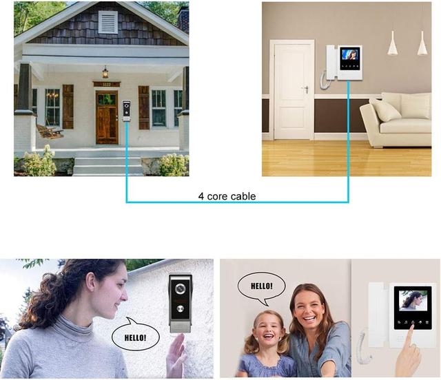 4.3" Wired Video Door Phone System with Night Vision Intercom for Home - Image 5