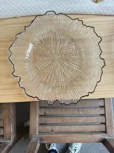 PP Material Dark Black Rim Transparent Underplate Disposable Plastic Table Decoration Charger Plate - Image 4