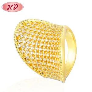 Fashion 18K Gold Color Unique Rings Jewellery Women CZ Rings Color Gold Shape Round Gender Female MOQ 12 Pieces Style - Image 4