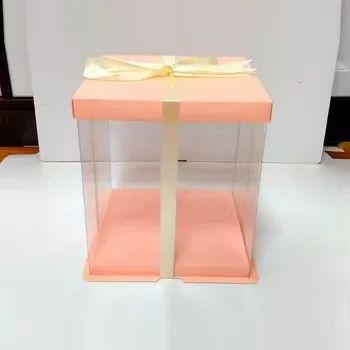 Gold Color 3-Part Storage Clear Boxes Handmade Small Cake Socket Set for Cosmetic Packaging Rectangle for Sushi Pizza Candy - Image 6