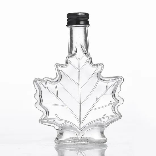 Empty 50ml 100ml 250ml Maple Leaf Shape Glass Syrup Bottles - Image 6