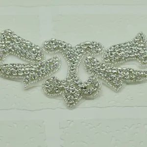 Fashion Beaded Rhinestone Applique Rhinestone Neckline Shoulder Patch Wedding Accessories - Image 3