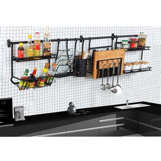 Condiment Storage Rack Double Layer Spice Jars Rack Kitchen Storage Holder Multifunction Kitchen Organizer Storage Shelf Rack - Image 4