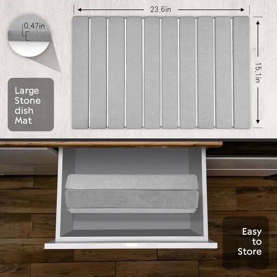 Large Stone Dish Drying Mats for Kitchen Counter - Image 5