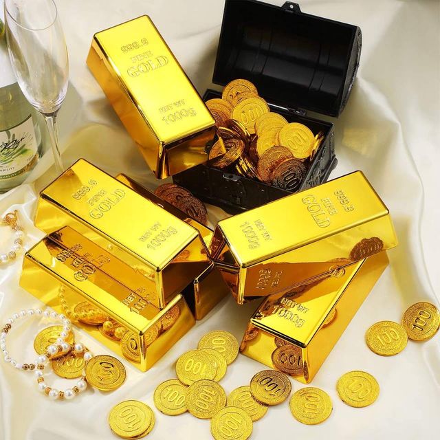 Simulation Plastic Gold Bars Decorative Props for Home Wedding New Year Event Party Supplies - Image 2