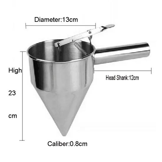 Multifunction Stainless Steel Funnel Octopus Fish Balls Tools Conical Funnel Tool Pancake Batter Dispenser Bakeware Maker with Rack for Making Dessert - Image 5