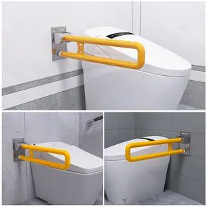 Floor Mounted Handicap Grab Bars Folding Grab Bar Trademark ZS Origin China Color Yellow Folded Folded Usage Bathroom Material - Image 6