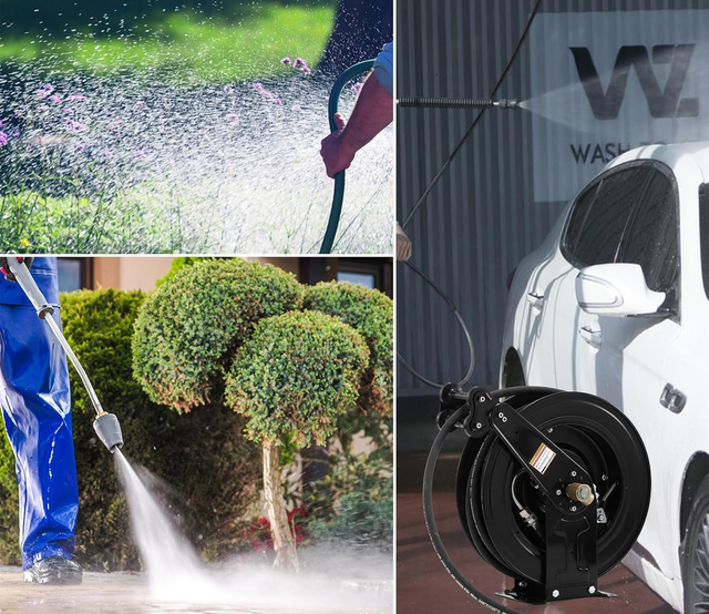 Heavy Duty 50ft Retractable Hose Reel for Oil/Air/Water 4000 PSI - Image 2