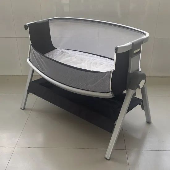 Luxury Foldable 5 Levels Height Adjustable Baby Bedside Bassinet Crib - Image 6