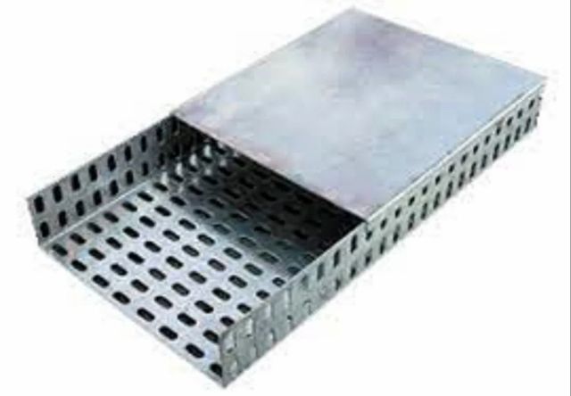 Galvanized Iron Perforated Cable Trays Color Silver Brand Sun Power Shape Rectangular Sheet Thickness 2mm Material Galvanized - Image 1