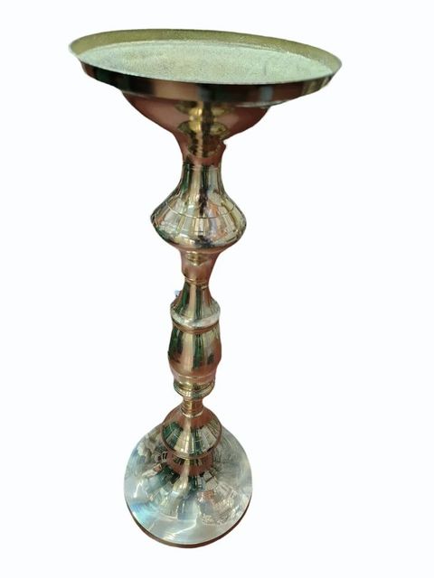 Polished Golden Round Brass Urli Stand, For Temple Shape Round Color Golden Material Brass Finish Polished Usage/Application - Image 3