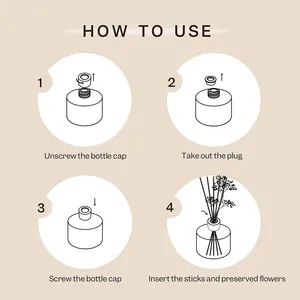 200ml Wholesale Wedding Luxury Design Gift Set Packaging Box Aroma Rattan Sticks Glass Bottle Reed Diffuser - Image 3
