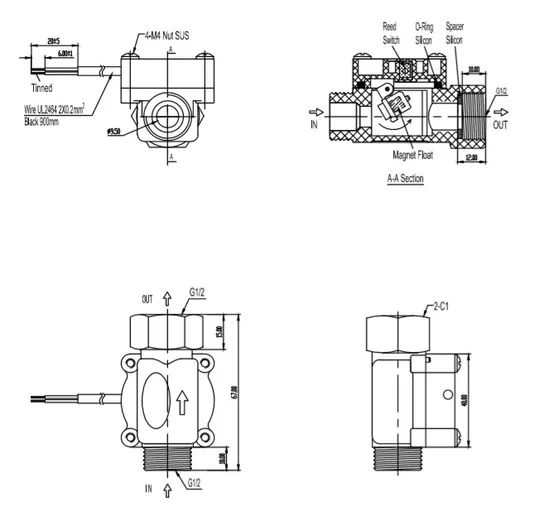 Imported Magnetic Control Switch Element Flow Switch for Water Circulation Control of Other Water Systems - Image 6