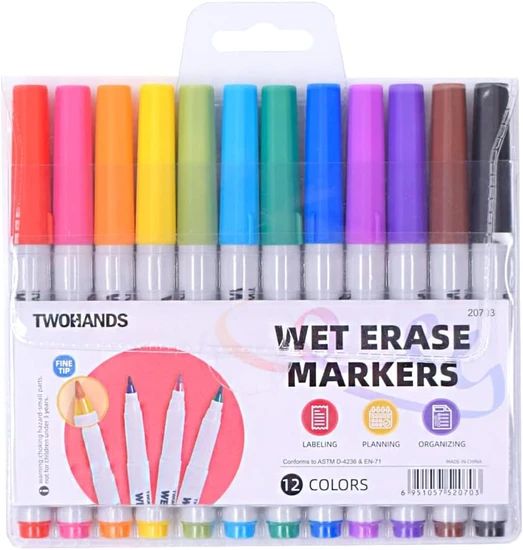 Wet Erase Whiteboard Marker 12 Colors Erasable Markes HS Code 96082000 Color Multi Color Refill Color Colors Point Diameter - Image 6