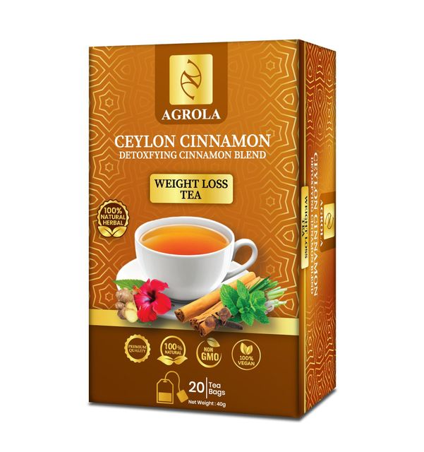 Agrola Ceylon Cinnamon Detox Weightloss Tea 20 Tea Bags Slimfit Herbal Infusion - Image 1