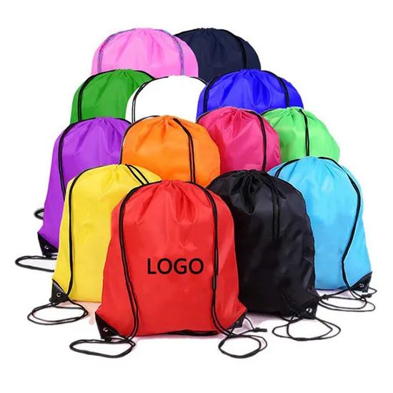 Promotional Custom Printed Gift Cosmetic Polyester Drawstring Bags - Image 2