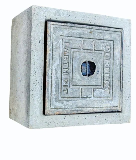 Concrete Earthing Pit Color Gray Shape Square Material Concrete Usage/Application Earthing Dimensions 300 x 300 x 200 mm (l x b x - Image 3