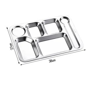 Durable Stainless Steel Divided Serving Tray with Powder Coated Options - Image 6