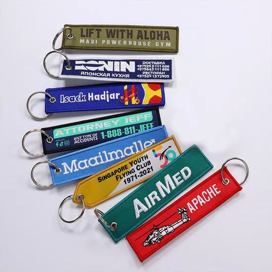 Custom Anime Fabric Woven Embroidery Patches Keychain Jet Tag Keychain - Image 4