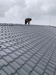 Good Synthetic Resin ASA PVC Plastic Roof Tile for Prefab House Roofing - Image 4