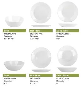 White Opal Glassware Dinner Set with Decal Glass Clay Origin China Color Unicolor HS Code 7010903000 Trademark OEM & ODM - Image 6