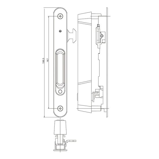 Aluminium Sliding Door Hardware Sliding Latch Lock with Keys Handle System - Image 2