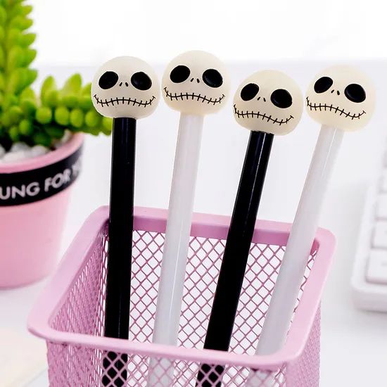 Spooky Skeleton Gel Pens for Creative Halloween Crafts Weight 13G Color Black Size 18.5cm Refillable Yes Model NO. BB24 Type Capped - Image 5
