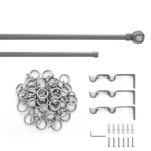 Online Sale Curtain Rods Set Extendable Curtain Rod Origin Cn Shape Round Style Modern Feature Durable Color Customized Rod Diameter 25mm - Image 4