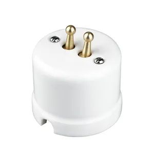 White Ceramic Toggle Light Switches for European Market Type Normal Open Size Diameter 65mm Model NO. K1-R210NM Standard EU - Image 3