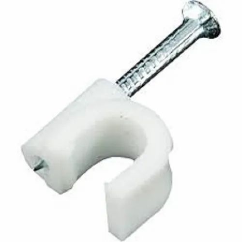 WHITE 7MM ROUND CABLE CLIP, 100 Pieces/packet Brand POLO Color WHITE Clip Size 7MM Clip Material HD Packing Type POUCH Quantity Per Pack 100 - Image 1