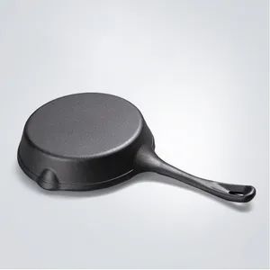 Cast Iron Fry Pan Set/Skillets/Cookware Set Shape Round Bottom Flat ...